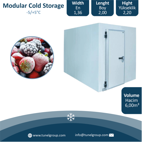 Modüler Soğuk Hava Deposu - Modular Cold Storage (-5 / +5°C) 6,00m³